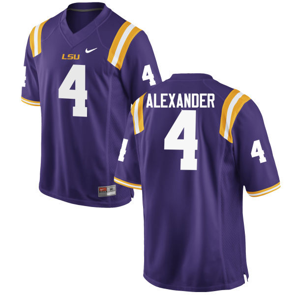 Men LSU Tigers #4 Charles Alexander College Football Jerseys Game-Purple